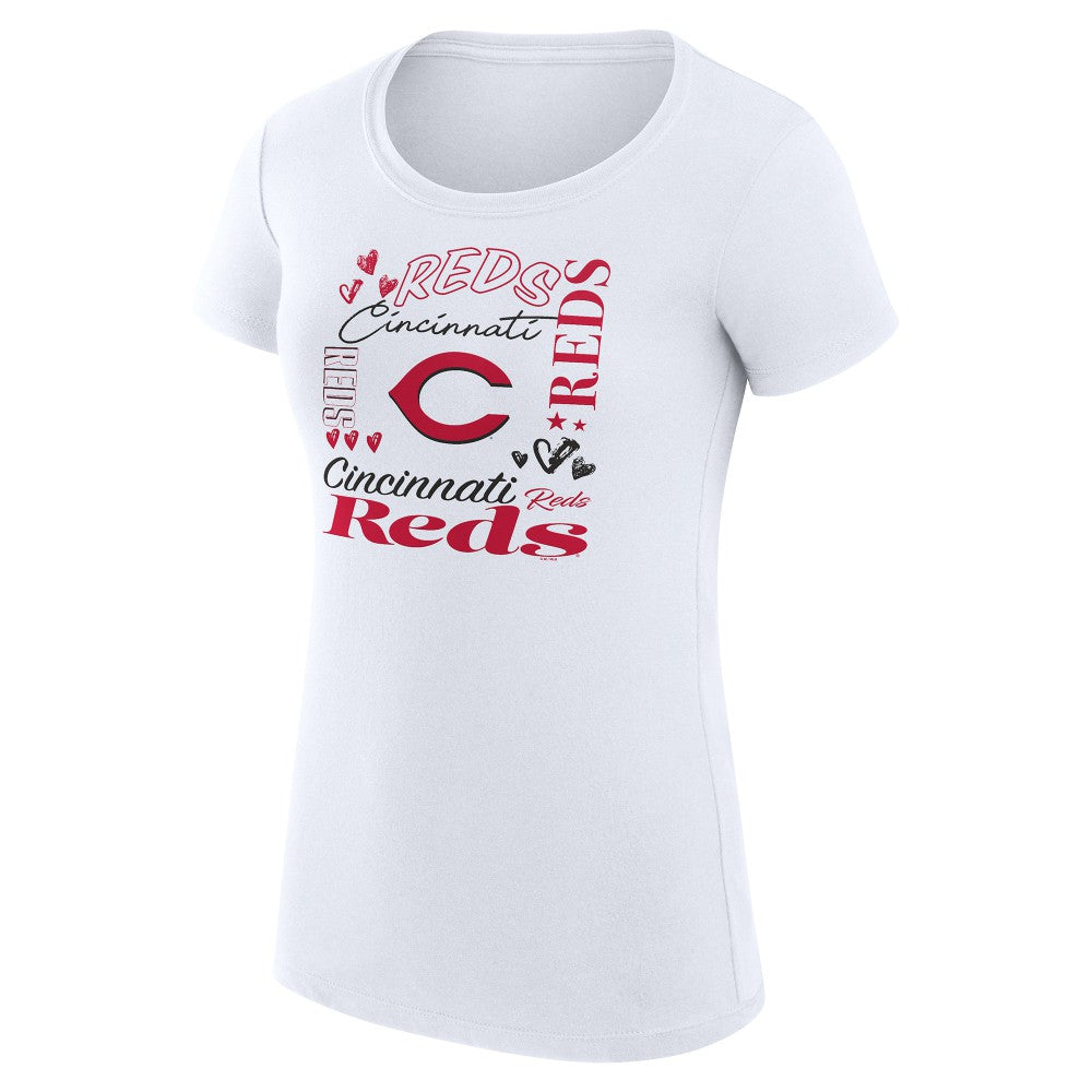 Cincinnati Reds G-III 4Her by Carl Banks Women's Super-Slim Fit Lightweight Collage Team Graphic Crew Neck T-Shirt - MLB