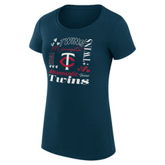 Minnesota Twins G-III 4Her by Carl Banks Women's Super-Slim Fit Lightweight Collage Team Graphic Crew Neck T-Shirt - MLB