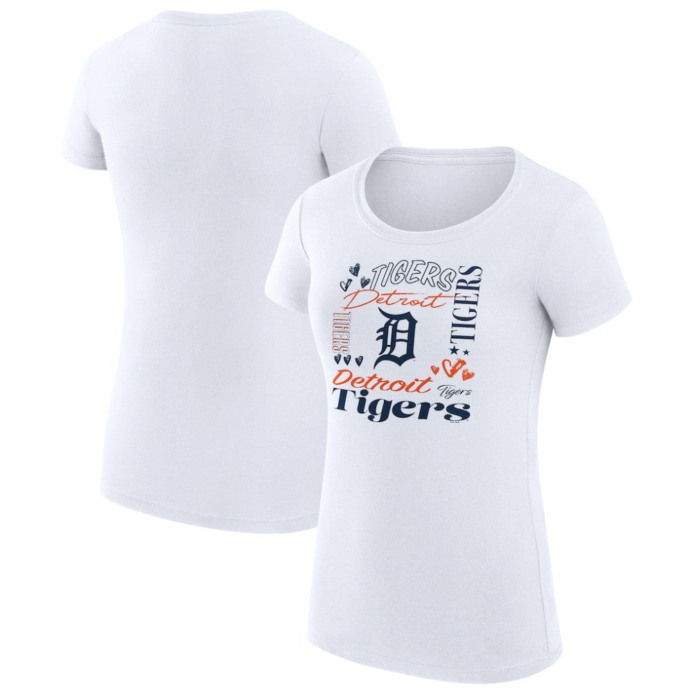 Detroit Tigers G-III 4Her by Carl Banks Women's Super-Slim Fit Lightweight Collage Team Graphic Crew Neck T-Shirt - MLB
