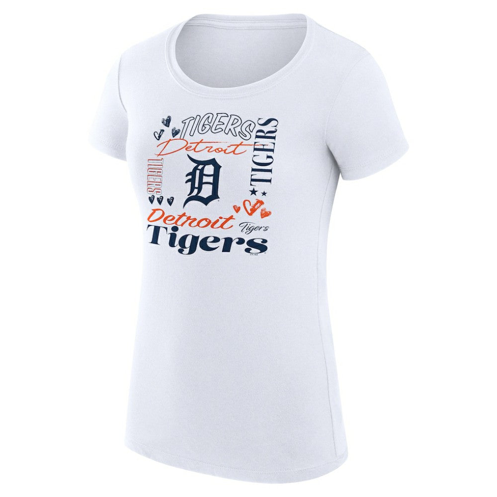 Detroit Tigers G-III 4Her by Carl Banks Women's Super-Slim Fit Lightweight Collage Team Graphic Crew Neck T-Shirt - MLB