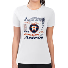 Houston Astros G-III 4Her by Carl Banks Women's Super-Slim Fit Lightweight Collage Team Graphic Crew Neck T-Shirt - MLB