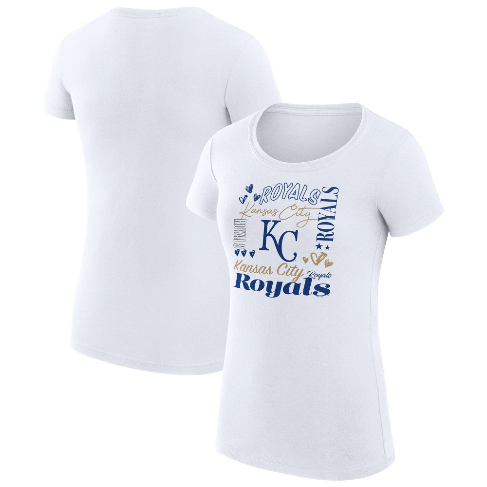 Kansas City Royals G-III 4Her by Carl Banks Women's Super-Slim Fit Lightweight Collage Team Graphic Crew Neck T-Shirt - MLB