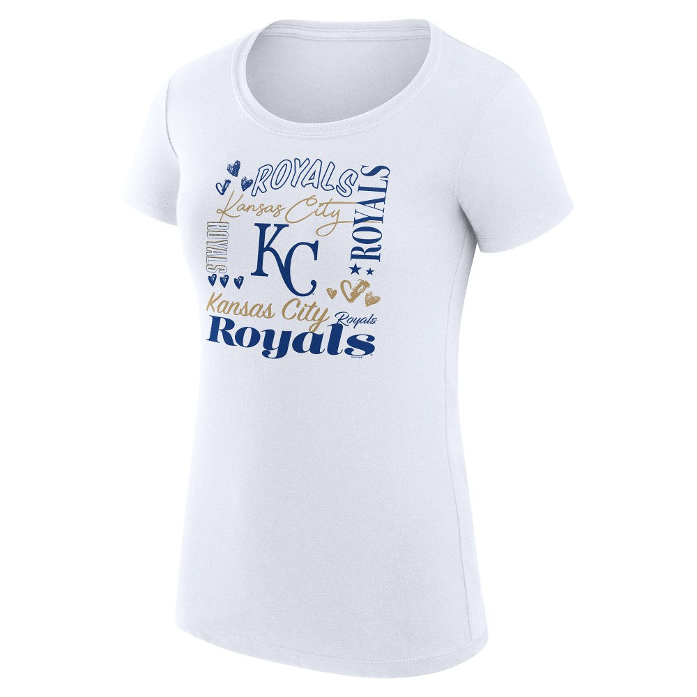 Kansas City Royals G-III 4Her by Carl Banks Women's Super-Slim Fit Lightweight Collage Team Graphic Crew Neck T-Shirt - MLB