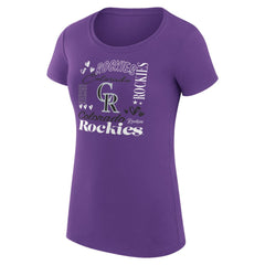 Colorado Rockies G-III 4Her by Carl Banks Women's Super-Slim Fit Lightweight Collage Team Graphic Crew Neck T-Shirt - MLB