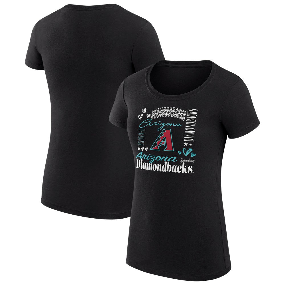 Arizona Diamondbacks G-III 4Her by Carl Banks Women's Super-Slim Fit Lightweight Collage Team Graphic Crew Neck T-Shirt - MLB