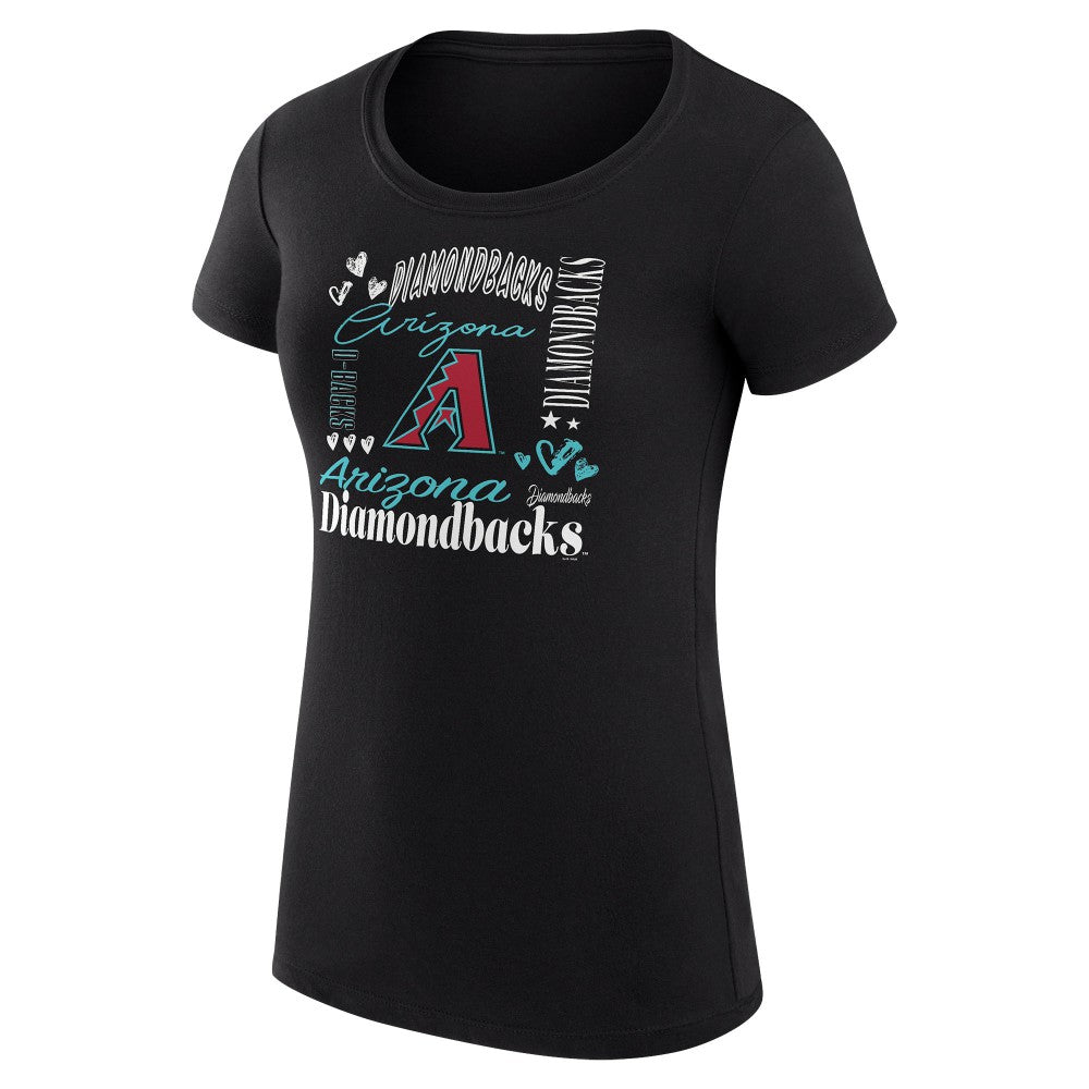 Arizona Diamondbacks G-III 4Her by Carl Banks Women's Super-Slim Fit Lightweight Collage Team Graphic Crew Neck T-Shirt - MLB