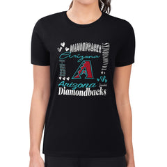 Arizona Diamondbacks G-III 4Her by Carl Banks Women's Super-Slim Fit Lightweight Collage Team Graphic Crew Neck T-Shirt - MLB