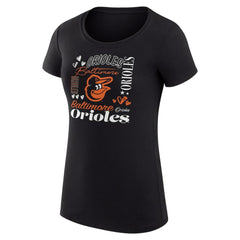 Baltimore Orioles G-III 4Her by Carl Banks Women's Super-Slim Fit Lightweight Collage Team Graphic Crew Neck T-Shirt - MLB