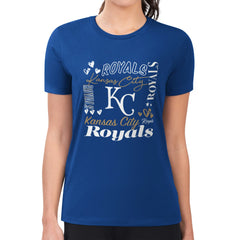 Kansas City Royals G-III 4Her by Carl Banks Women's Super-Slim Fit Lightweight Collage Team Graphic Crew Neck T-Shirt - MLB