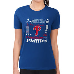Philadelphia Phillies G-III 4Her by Carl Banks Women's Super-Slim Fit Lightweight Collage Team Graphic Crew Neck T-Shirt - MLB