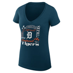 Detroit Tigers G-III 4Her by Carl Banks Women's Super-Slim Fit Lightweight Collage Team Graphic V-Neck T-Shirt - MLB