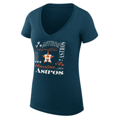 Houston Astros G-III 4Her by Carl Banks Women's Super-Slim Fit Lightweight Collage Team Graphic V-Neck T-Shirt - MLB
