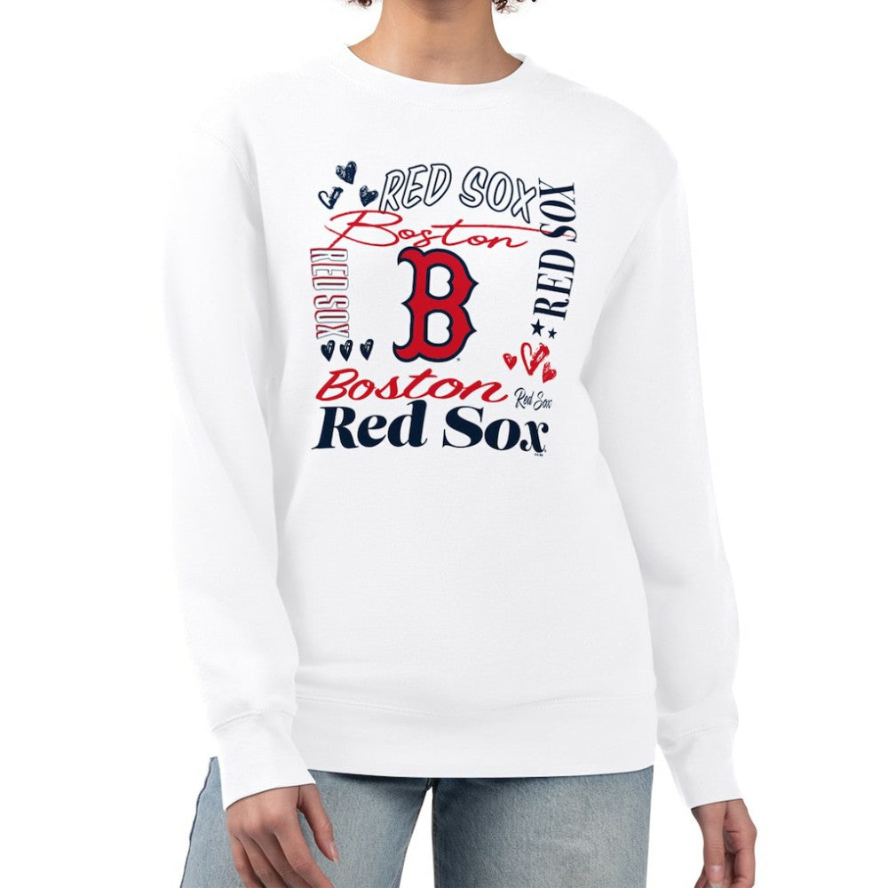 Boston Red Sox G-III 4Her by Carl Banks Women's Collage Team Graphic Fleece Pullover Hoodie - MLB
