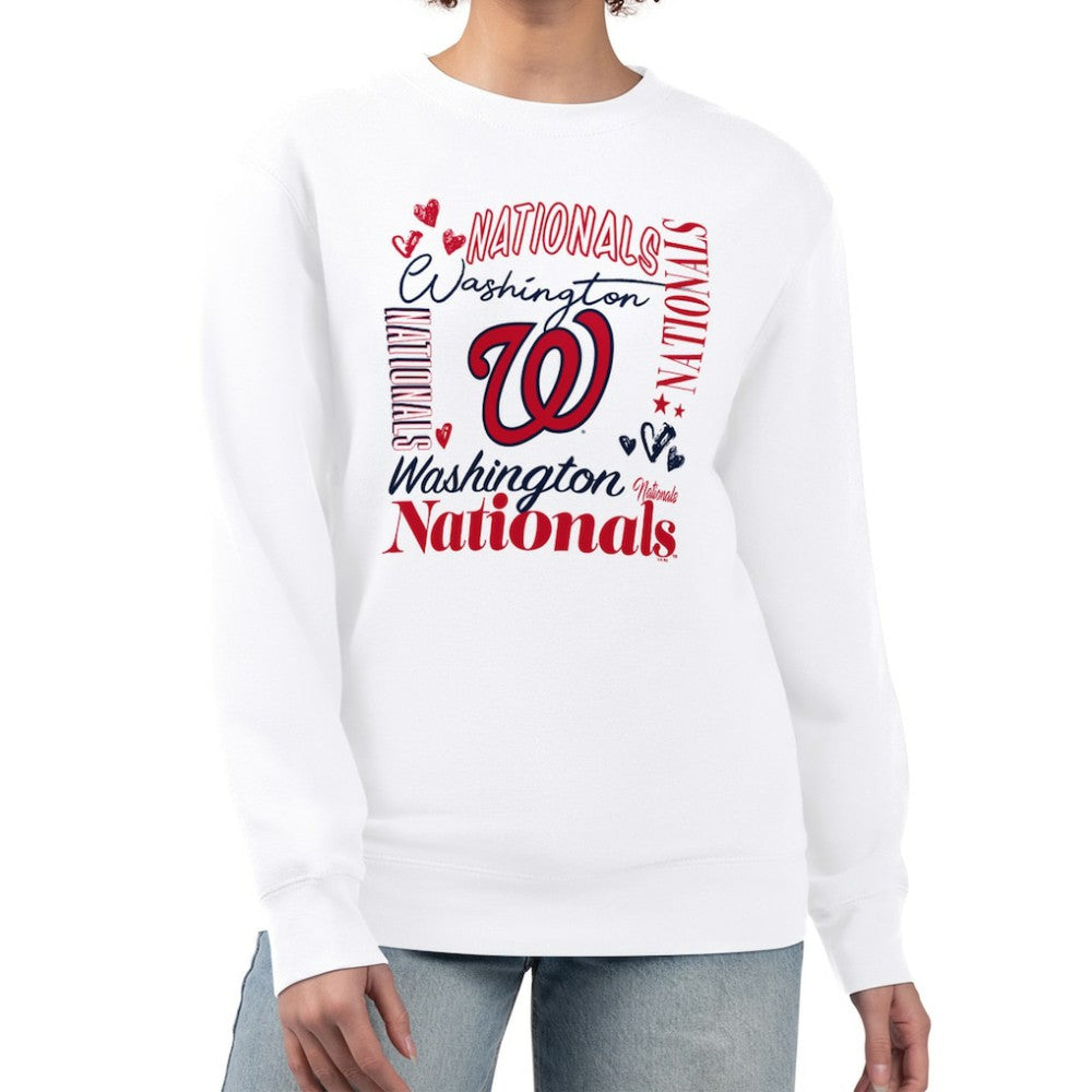 Washington Nationals G-III 4Her by Carl Banks Women's Collage Team Graphic Fleece Pullover Hoodie - MLB