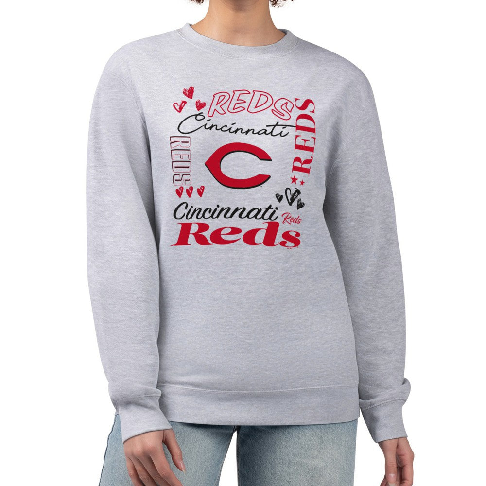 Cincinnati Reds G-III 4Her by Carl Banks Women's Collage Team Graphic Fleece Pullover Hoodie - MLB