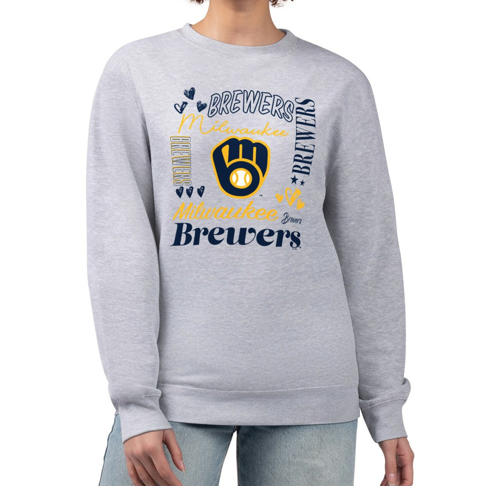 Milwaukee Brewers G-III 4Her by Carl Banks Women's Collage Team Graphic Fleece Pullover Hoodie - MLB
