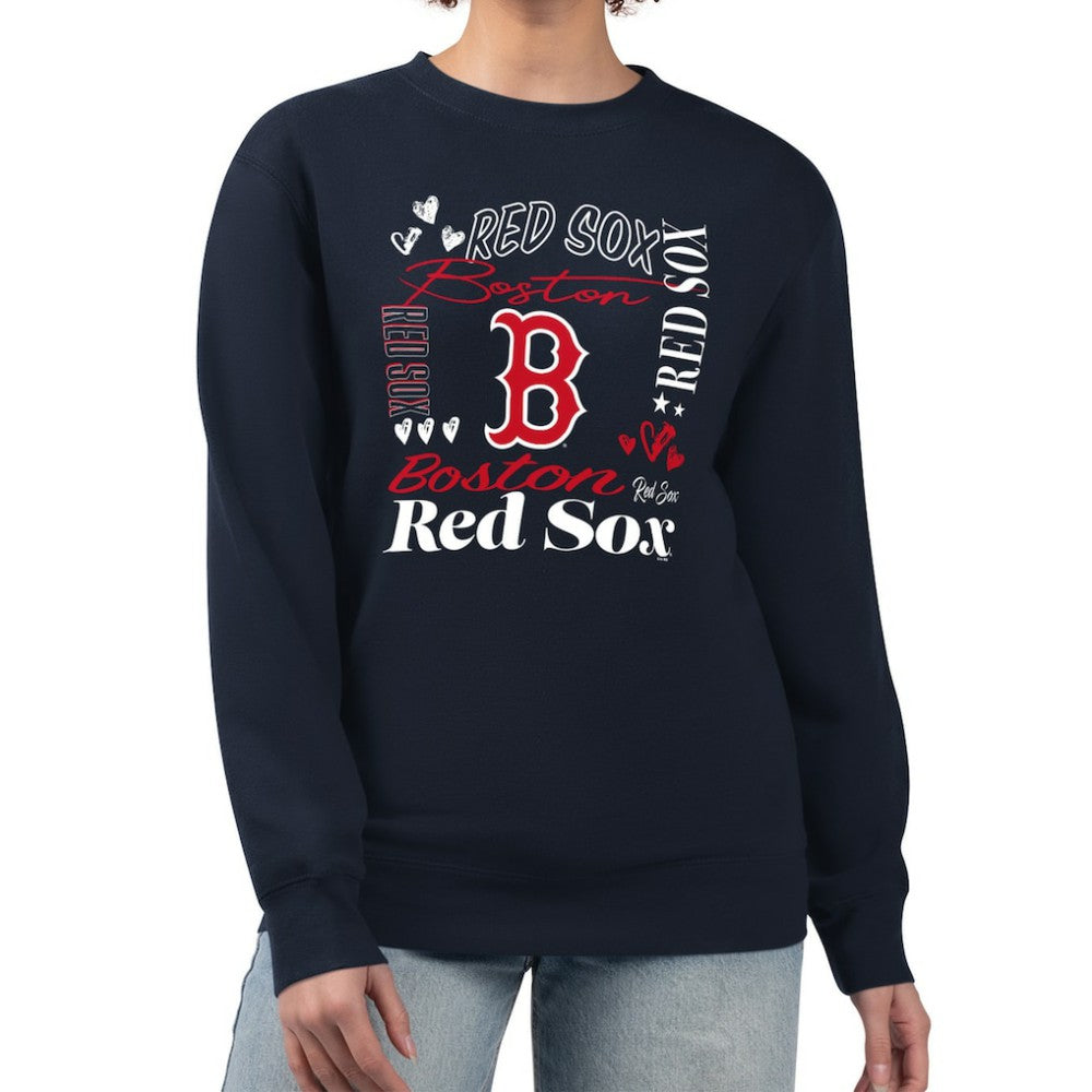 Boston Red Sox G-III 4Her by Carl Banks Women's Collage Team Graphic Fleece Pullover Hoodie - MLB
