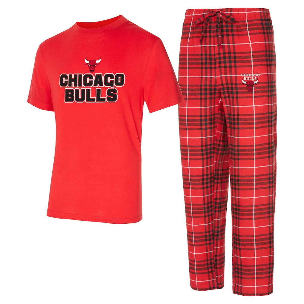 Chicago Bulls Concepts Sport Vector Top & Flannel Pants Sleep Set Red/Black - NBA