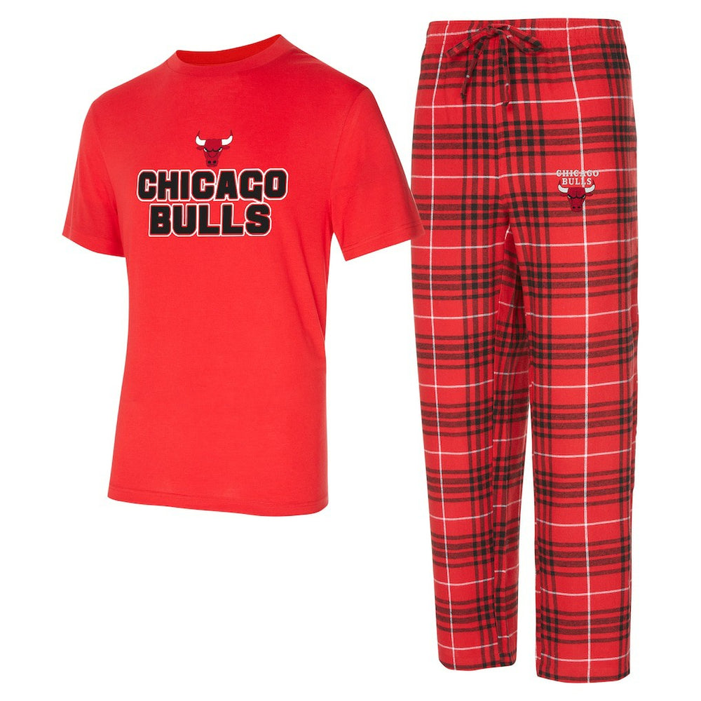 Chicago Bulls Concepts Sport Vector Top & Flannel Pants Sleep Set Red/Black - NBA