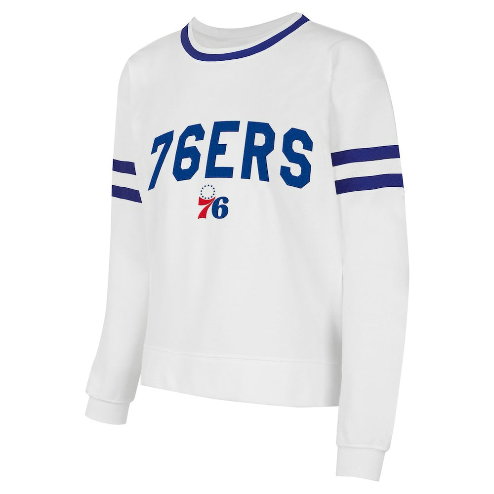 Philadelphia 76ers Concepts Sport Women's Borough Pullover Sweatshirt White - NBA
