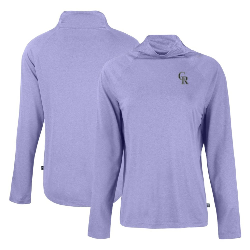 Colorado Rockies Cutter & Buck Women's  Coastline Epic Comfort Eco Recycled Funnel Neck Raglan Pullover Top - MLB