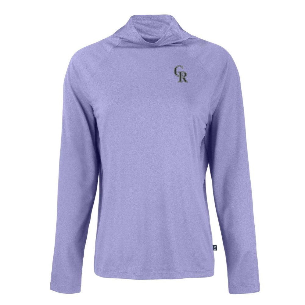 Colorado Rockies Cutter & Buck Women's  Coastline Epic Comfort Eco Recycled Funnel Neck Raglan Pullover Top - MLB