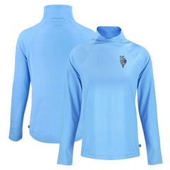 Kansas City Royals Cutter & Buck Women's City Connect Coastline Epic Comfort Eco Recycled Funnel Neck Raglan Pullover Top - MLB