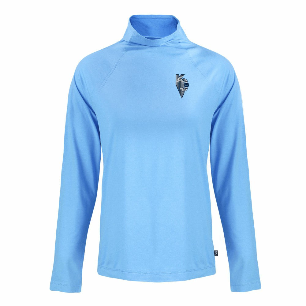 Kansas City Royals Cutter & Buck Women's City Connect Coastline Epic Comfort Eco Recycled Funnel Neck Raglan Pullover Top - MLB