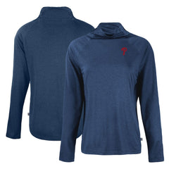 Philadelphia Phillies Cutter & Buck Women's  Coastline Epic Comfort Eco Recycled Funnel Neck Raglan Pullover Top - MLB