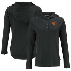 Baltimore Orioles Cutter & Buck Women's  Coastline Epic Comfort Eco Recycled Hoodie Raglan Long Sleeve T-Shirt - MLB