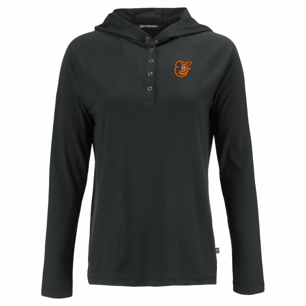 Baltimore Orioles Cutter & Buck Women's  Coastline Epic Comfort Eco Recycled Hoodie Raglan Long Sleeve T-Shirt - MLB
