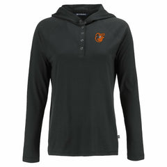 Baltimore Orioles Cutter & Buck Women's  Coastline Epic Comfort Eco Recycled Hoodie Raglan Long Sleeve T-Shirt - MLB