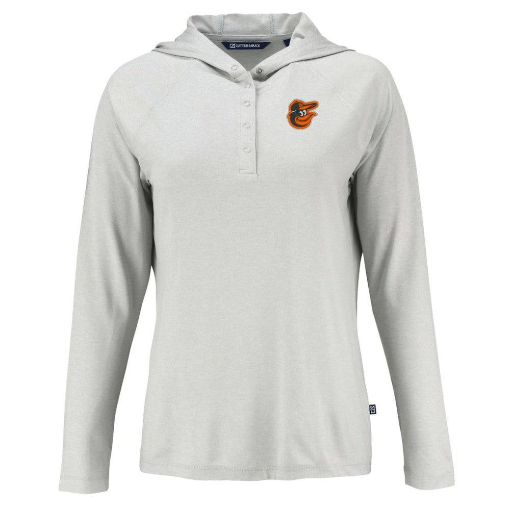 Baltimore Orioles Cutter & Buck Women's  Coastline Epic Comfort Eco Recycled Hoodie Raglan Long Sleeve T-Shirt - MLB