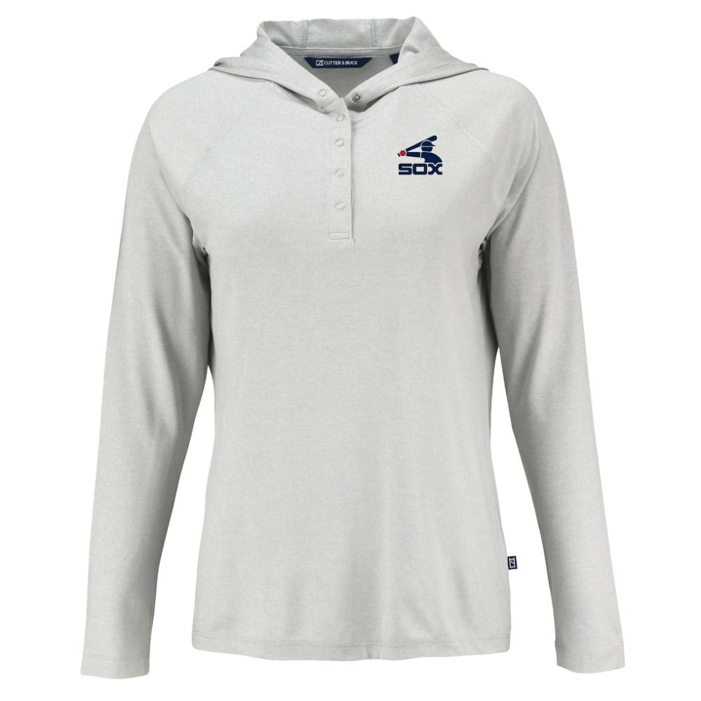 Chicago White Sox Cutter & Buck Women's Cooperstown Collection Coastline Epic Comfort Eco Recycled Hoodie Raglan Long Sleeve T-Shirt - MLB