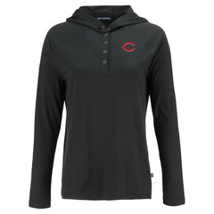 Cincinnati Reds Cutter & Buck Women's  Coastline Epic Comfort Eco Recycled Hoodie Raglan Long Sleeve T-Shirt - MLB