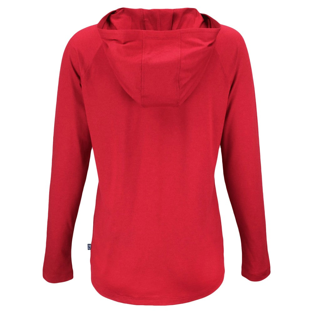 Cincinnati Reds Cutter & Buck Women's Stars And Stripes Coastline Epic Comfort Eco Recycled Hoodie Raglan Long Sleeve T-Shirt - MLB