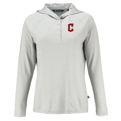Cleveland Guardians Cutter & Buck Women's  Coastline Epic Comfort Eco Recycled Hoodie Raglan Long Sleeve T-Shirt - MLB