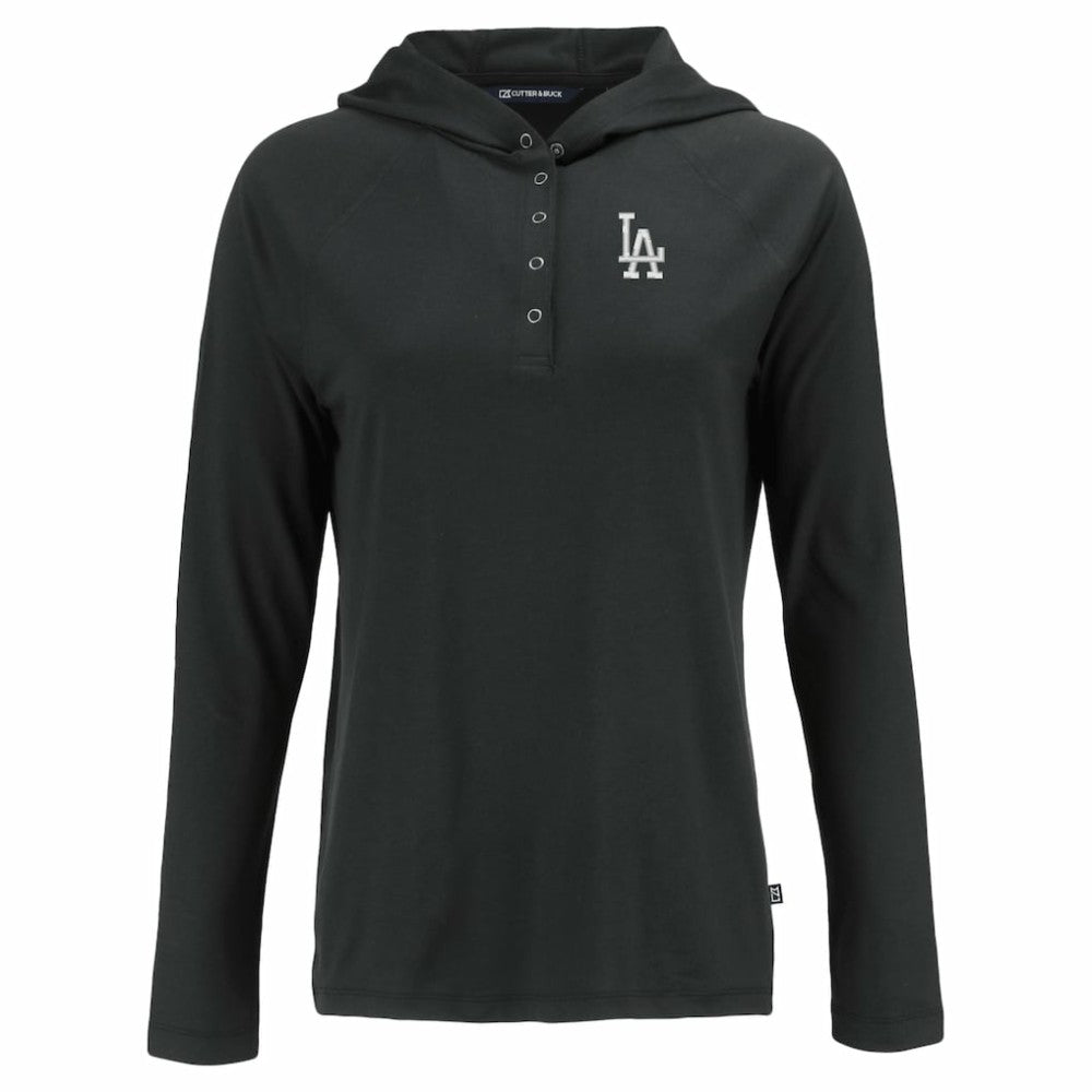 Los Angeles Dodgers Cutter & Buck Women's  Coastline Epic Comfort Eco Recycled Hoodie Raglan Long Sleeve T-Shirt - MLB
