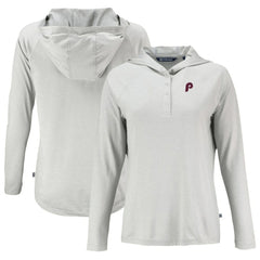 Philadelphia Phillies Cutter & Buck Women's Cooperstown Collection Coastline Epic Comfort Eco Recycled Hoodie Raglan Long Sleeve T-Shirt - MLB
