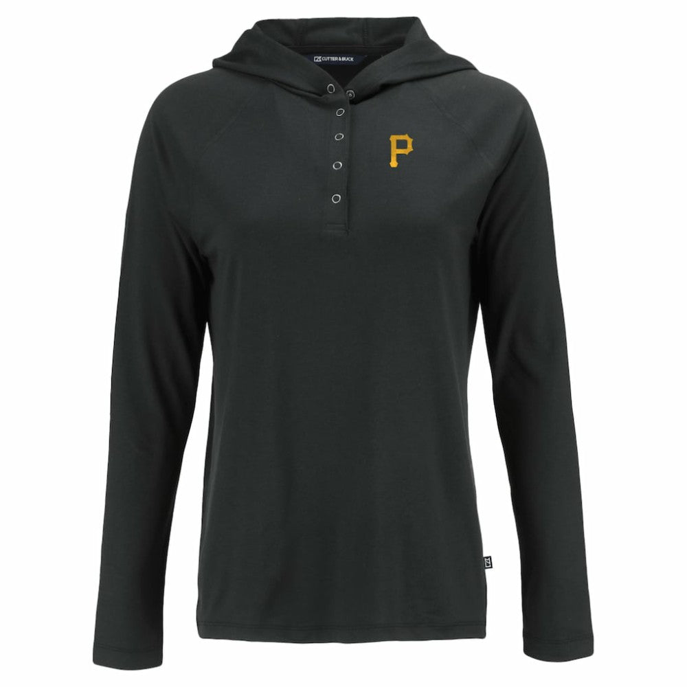 Pittsburgh Pirates Cutter & Buck Women's  Coastline Epic Comfort Eco Recycled Hoodie Raglan Long Sleeve T-Shirt - MLB