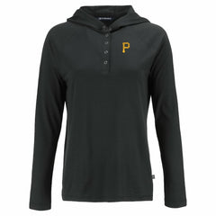 Pittsburgh Pirates Cutter & Buck Women's  Coastline Epic Comfort Eco Recycled Hoodie Raglan Long Sleeve T-Shirt - MLB