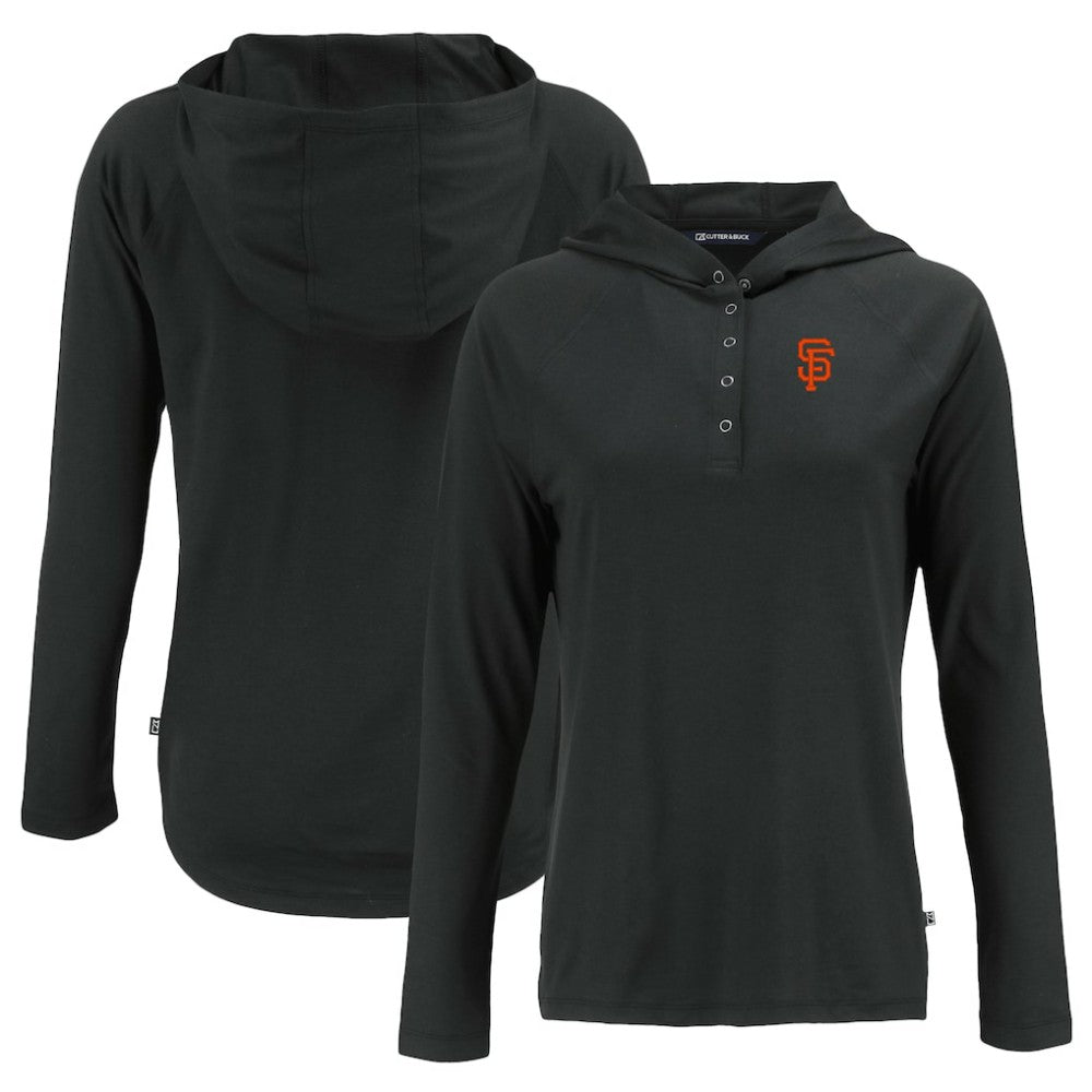 San Francisco Giants Cutter & Buck Women's  Coastline Epic Comfort Eco Recycled Hoodie Raglan Long Sleeve T-Shirt - MLB