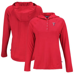 Texas Rangers Cutter & Buck Women's  Coastline Epic Comfort Eco Recycled Hoodie Raglan Long Sleeve T-Shirt - MLB
