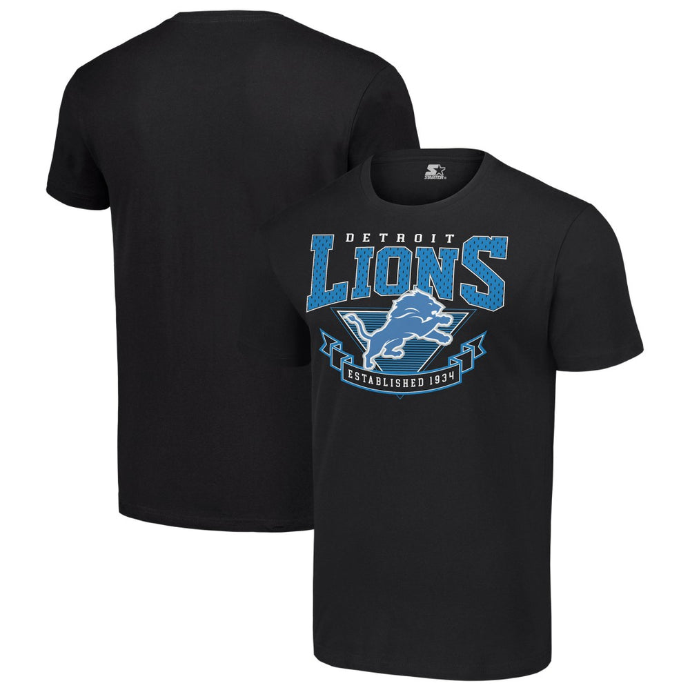 Detroit Lions Starter 80s Inspired Team Logo T-Shirt Black | NFL