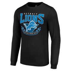 Detroit Lions Starter '80s Inspired Team Logo Long Sleeve T-Shirt Black | NFL