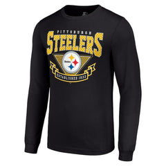 Pittsburgh Steelers Starter '80s Inspired Team Logo Long Sleeve T-Shirt Black | NFL