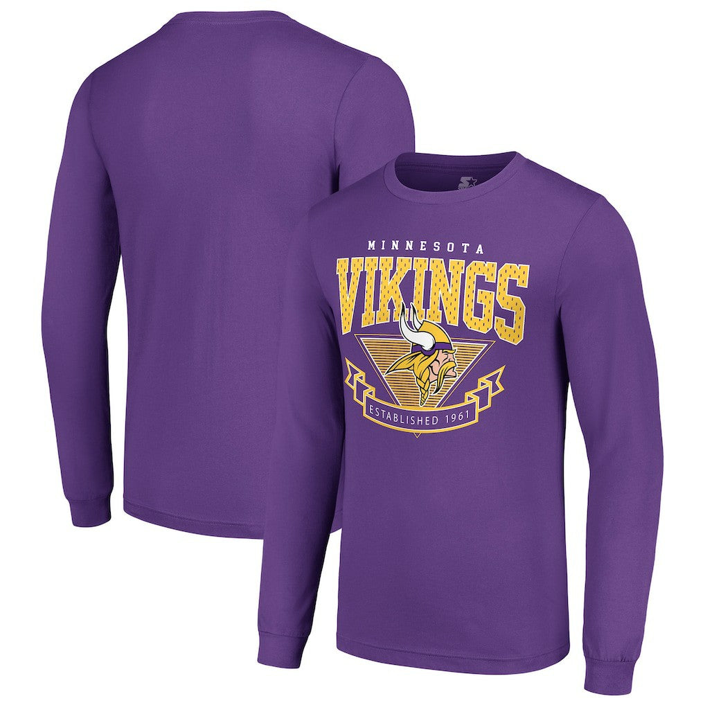 Minnesota Vikings Starter '80s Inspired Team Logo Long Sleeve T-Shirt Purple | NFL