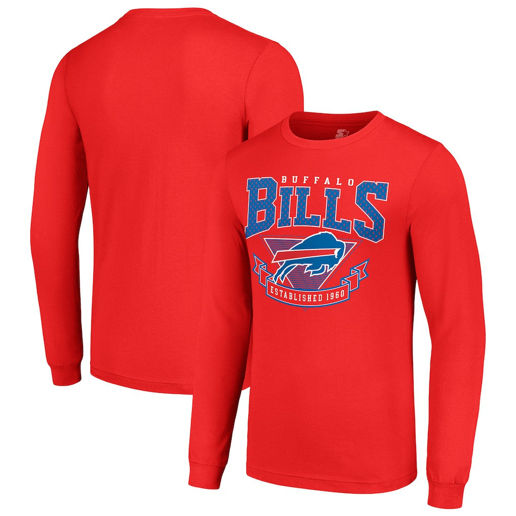 Buffalo Bills Starter '80s Inspired Team Logo Long Sleeve T-Shirt Red | NFL