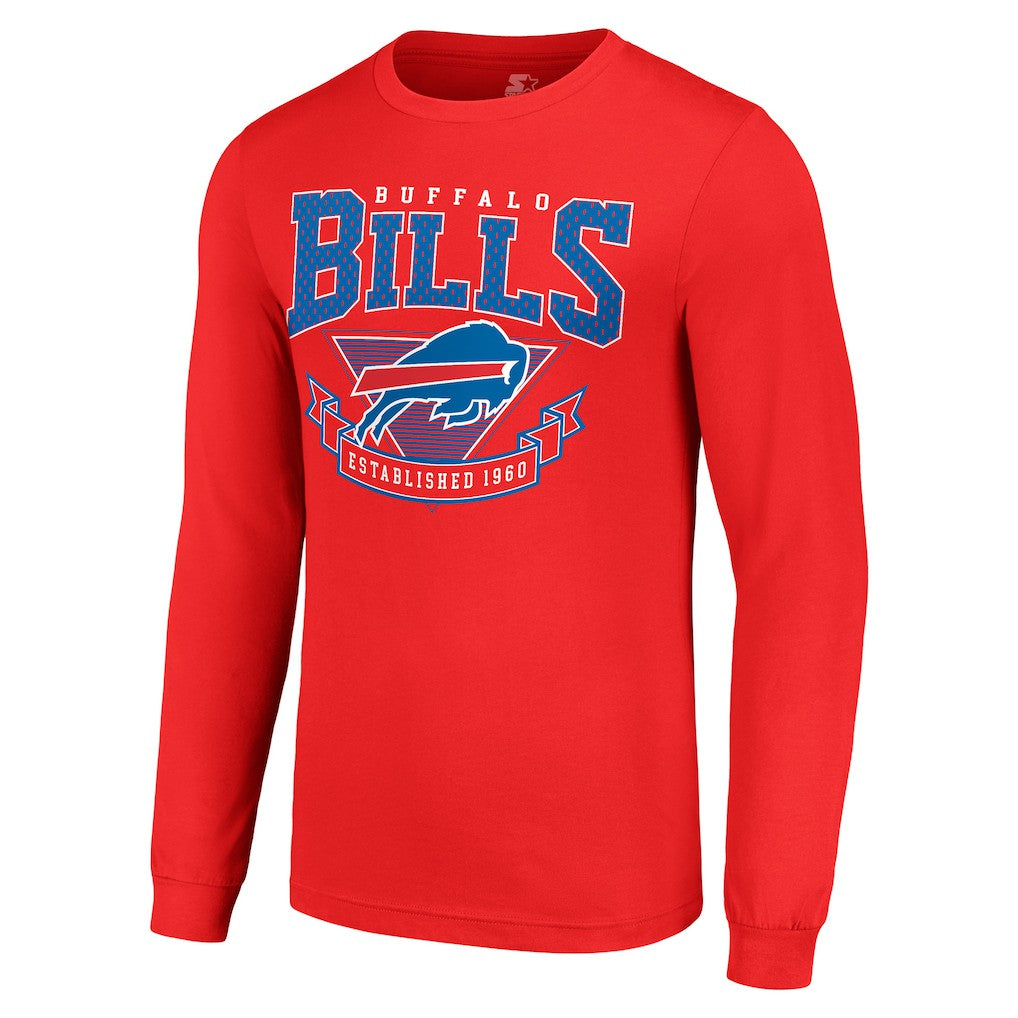 Buffalo Bills Starter '80s Inspired Team Logo Long Sleeve T-Shirt Red | NFL