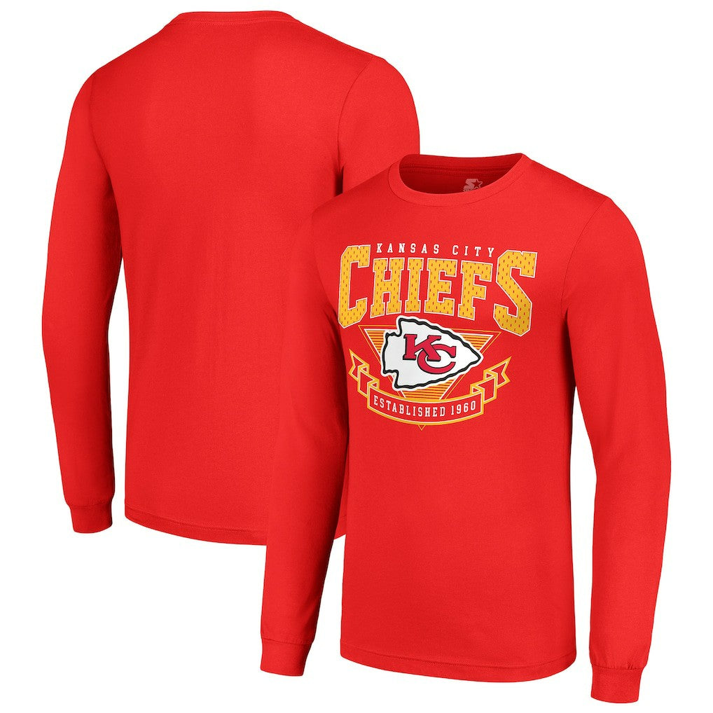 Kansas City Chiefs Starter '80s Inspired Team Logo Long Sleeve T-Shirt Red | NFL